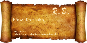 Rácz Darinka névjegykártya